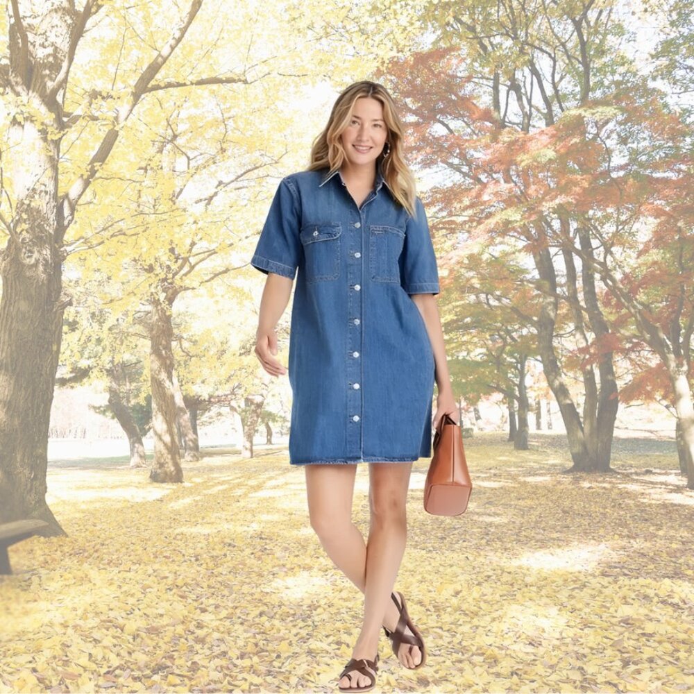 NWT - Universal Threads Denim Casual Mini Shirt Dress - XL